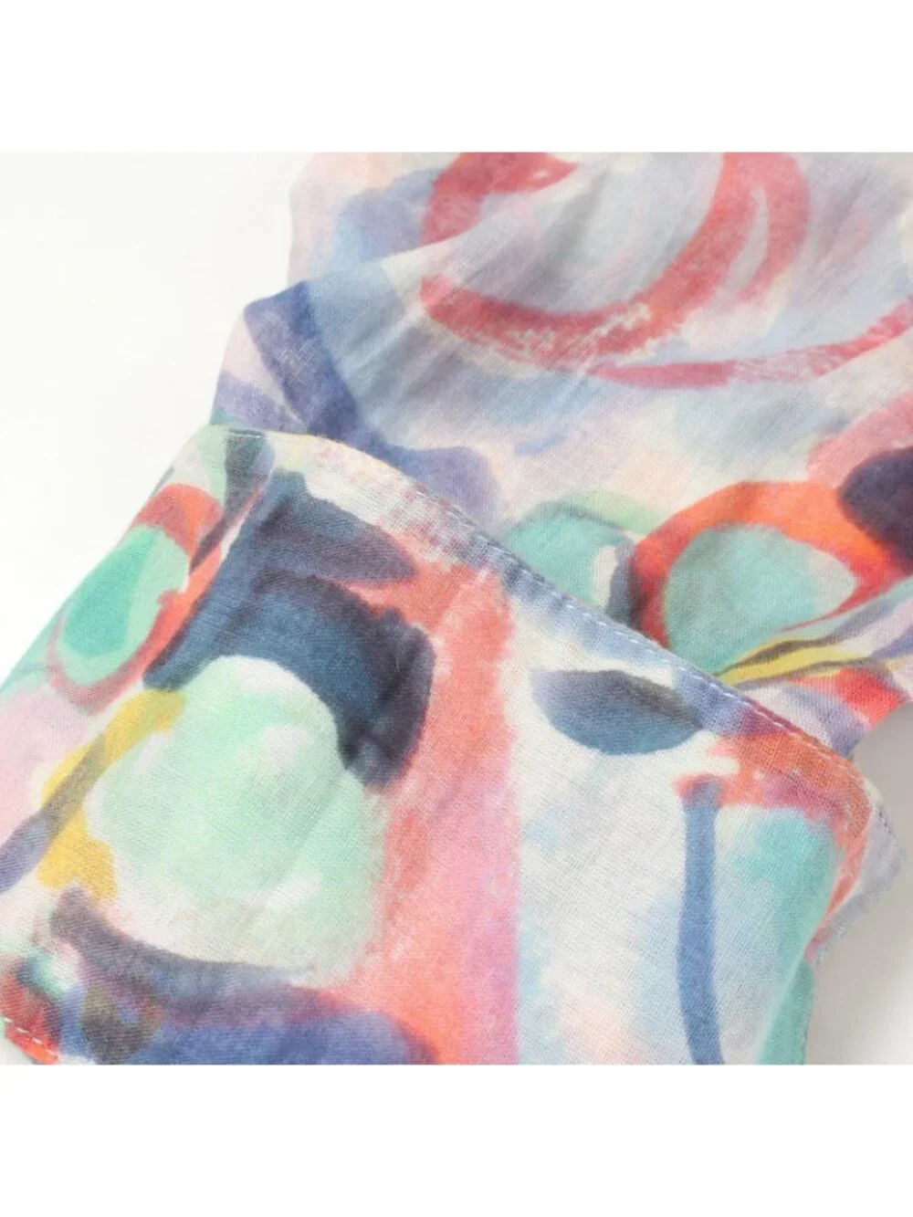 Chanel CC Logo Watercolor Pattern Long Sleeve Cotton Shirt